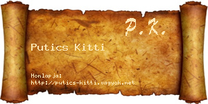 Putics Kitti névjegykártya